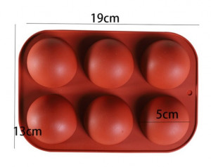 6 Semisfere di 50 mm. Stampo in silicone