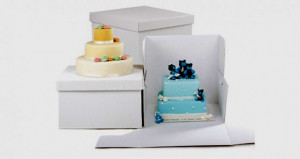 61 x 61 Altezza 70 cm. Rigida a Cubo. Scatola Trasporta Torta Dolci Alimentare - Bianca. Decora