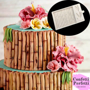 Bamboo venature Legno Steccato con foglie. Stampo in silicone