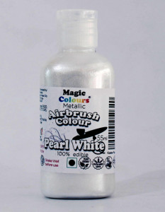 Bianco Perla 55 ml. Colorante liquido Metallizzato anche per Aerografo. Magic Colours