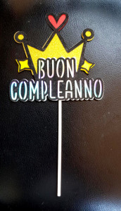 Buon Compleanno con Corona. Cake Topper