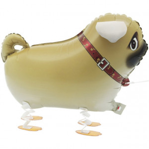 Cane Carlino. Il palloncino che cammina. Walking Balloon Foil. 58 x 42