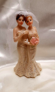 Coppia Donne. Cake Topper. Bouquet Fiori
