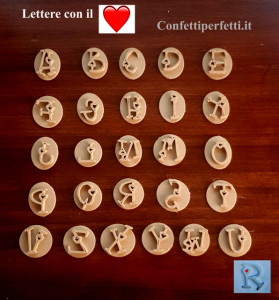 Cutter di 26 Lettere Timbro con il CUORE. Stampo Alfabeto