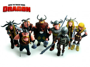 Dragon 2. Set di 8 grandi personaggi in PVC di 13 cm
