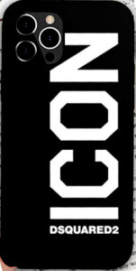 ICON Dsquared2. Cover in silicone Nero per IPhone 12 - 1 3 e X or XS Pro Icon