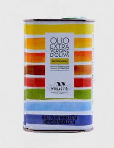 Lattina Arcobaleno. 250 ml e 1 Litro. Fruttato Intenso. Olio extra vergine di oliva. Muraglia