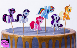 Little Pony Cake Topper. 24 Sagome colorate