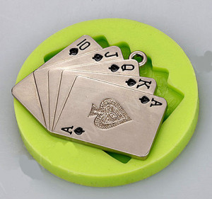 Mazzo Poker. Cuori Quadri Fiori e Picche. Stampo in silicone