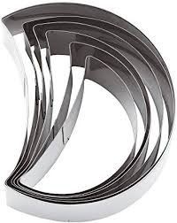 Mezza Luna. Set di 6 Stampi Tagliapasta e Cutter in metallo.