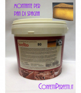 Montante in gel per Pan di Spagna e Gelati. 200 gr. e 5 Kg SVELTO 80. Irca.