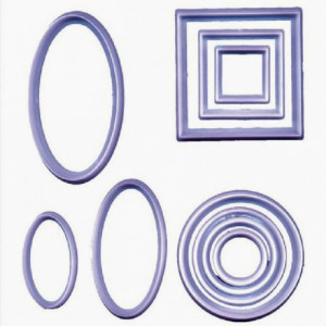 Set di 10 Tagliapasta Geometrici Cerchi Quadrati e Ovali. FMM