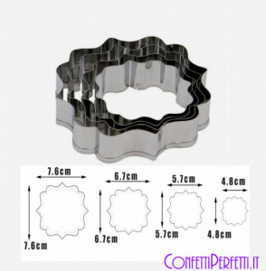 Set di 4 grandi Cornici decorative in metallo. Stampo Cutter Tagliapasta Cornice