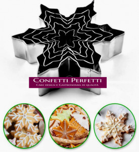 Set di 5 Stampi Fiocco di Neve. Tagliapasta Cutter in metallo. Xmas Snowflake Cookie Cutter Stainless Steel Christmas
