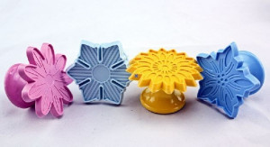 Timbri Fiori.Set di 4 grandi stampi.tagliapasta