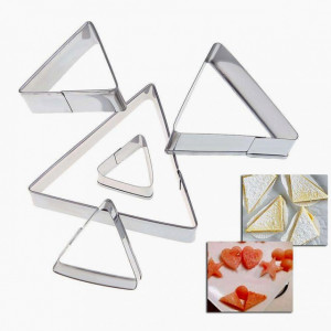 Triangolo. Set di 5 Piccoli Tagliapasta in Acciaio Inox.