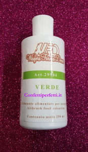 Verde 250 ml. Colorante a base acqua per Aerografo. WFD