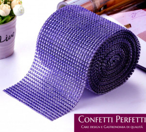 Viola. Bordo Strass Alto 10 cm con 24 file