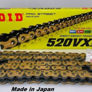 DID CATENA MOTO TRASMISSIONE 520 VX2 120 MAGLIE X-RING GOLD & BLACK