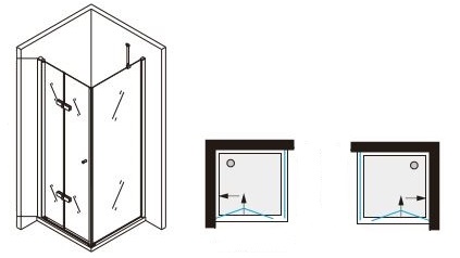 Box doccia LAMPEDUSA 120×80 con Cristallo trasparente e mensole – JD STORE