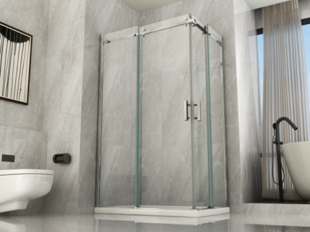 Box doccia a soffietto walk-in 90cm profilo cromo