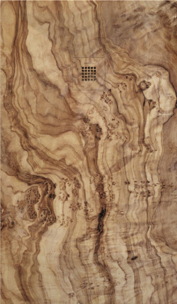 Piatto doccia in gel coat "STONE 3D" effetto legno Olivo 01