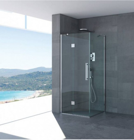 BOX DOCCIA PORTA BATTENTE "DAFNE" PROFILI IN ACCIAIO INOX