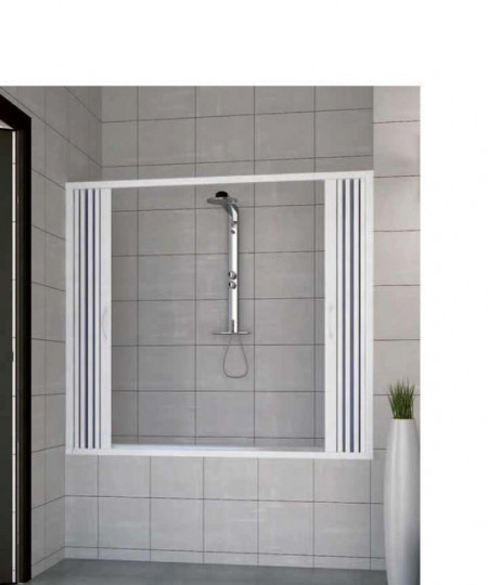 Parete per vasca da bagno box doccia sopravasca a nicchia soffietto in pvc  170cm