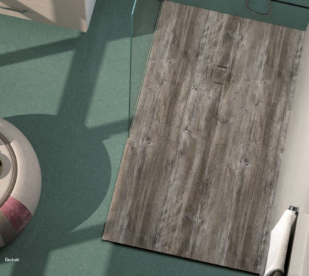 PIATTO DOCCIA IN GEL COAT "STONE 3D" EFFETTO LEGNO BAOBAB