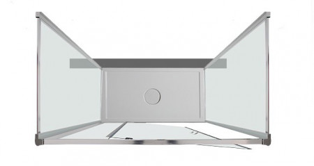 BOX DOCCIA CENTRO STANZA CON PORTA A PIVOT "PB40"