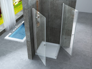 BOX DOCCIA CON DUE PORTE APERTURA BATTENTE TOTALE "043 DUO"