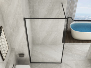 PARETE DOCCIA WALK-IN "F400" Profilo NERO