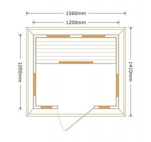 Sauna per esterno 3 posti 153x110 h250