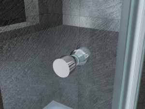 BOX DOCCIA CON ANTA FISSA E PORTA BATTENTE APERTURA TOTALE VERSO LATO MURO CRISTALLO 8mm "043 FIX PP"