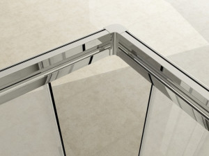 Box doccia due lati apertura angolare doppia porta scorrevole "015" h195