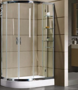 BOX DOCCIA SEMICIRCOLARE ASIMMETRICO DOPPIA PORTA SCORREVOLE "790"