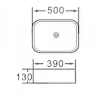 Lavabo da appoggio in ceramica rettangolare  50x39 h13 "802"