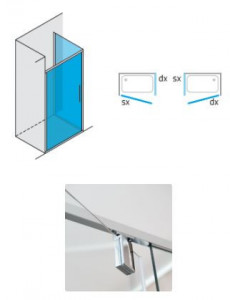 BOX DOCCIA CON ANTA FISSA E PORTA BATTENTE ESTERNA H200