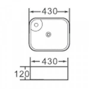 Lavabo da appoggio in ceramica quadrato 43x43 h12 "808"