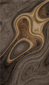 Piatto doccia in gel coat "STONE 3D" effetto legno Ebano