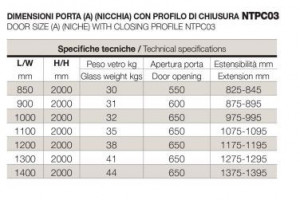 PORTA BATTENTE PER DOCCIA A NICCHIA "EPB43N"