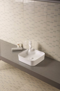 Lavabo da appoggio in ceramica quadrato 43x43 h12 "808"