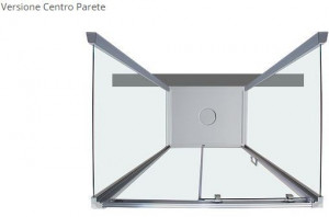 BOX DOCCIA CENTRO STANZA CON ANTA SCORREVOLE IN CRISTALLO "PSC55"