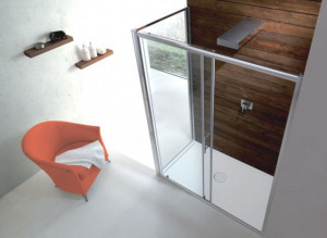 BOX DOCCIA VETRO CON ANTA FISSA E PORTA SCORREVOLE "FPSC50" H200 Anticalcare