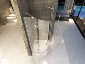 BOX DOCCIA SEMICIRCOLARE DOPPIA PORTA BATTENTE "050"
