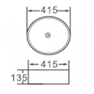 Lavabo da appoggio in ceramica circolare 41,5 h13.5 "811"