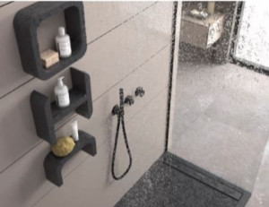 Mensola in mineral marmo multicolore O 46x46x12,7
