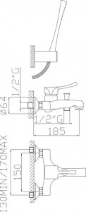 Monocomando vasca con doccia duplex e flessibile doppia aggraffatura Chic - Cromato/Nichel/Bronzato