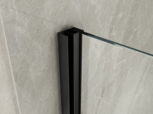 Porta doccia walk in con Sistema di porte Scorrevoli PROFILO NERO