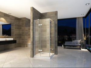 BOX DOCCIA IN CRISTALLO CON DOPPIA PORTA BATTENTE "051" 70 80 90 100cm lati abbinabili tra loro